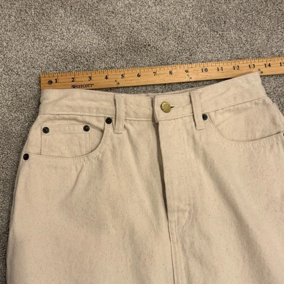 Still Here Panama Jean Denim Midi Skirt in Cream size 27 EUC - Picture 14 of 16